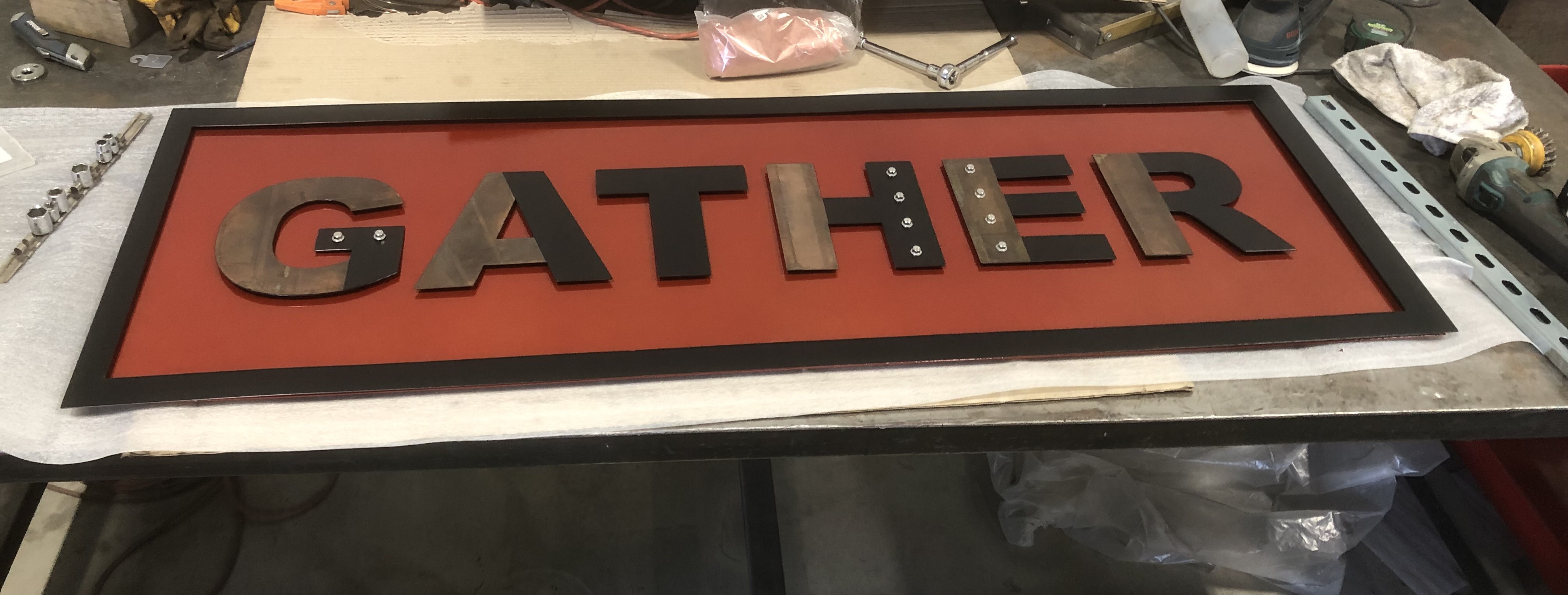 Oakland Signcraft Custom Metal Art Gather Sign